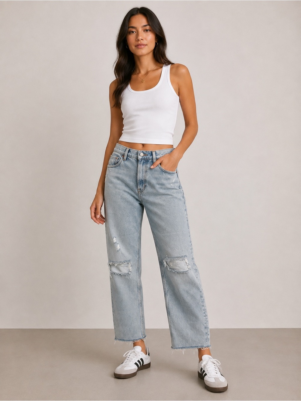 ZARA Women’s Distress Light-wash Denim Size US 8